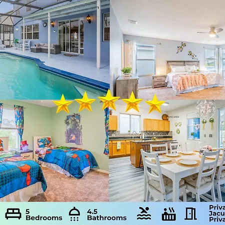 5 Bedroom Villa L 12 Min To Disney L Themed Rooms L Orlando Area